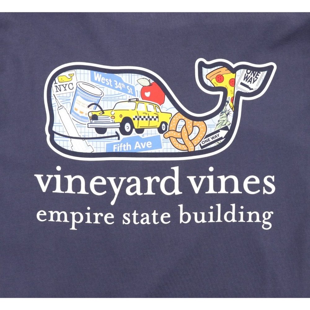 NWT Vineyard Vines L/S T-Shirt Men’s Medium Blue New York City Empire State Bldg - Picture 4 of 7